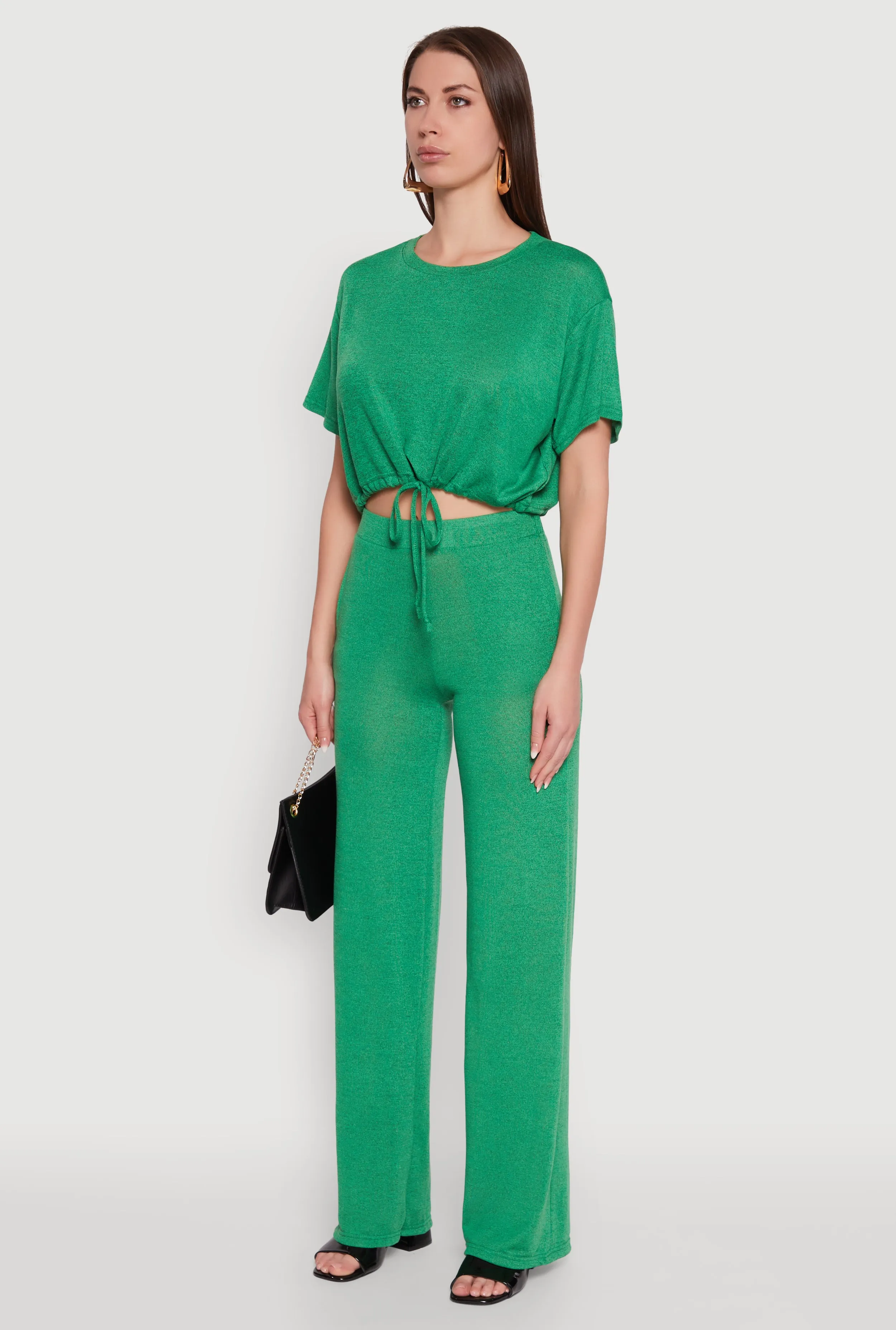 Daisy Drawstring Hem Crew Neck Cropped Tee sold by Rainbow product image thumbnail 5