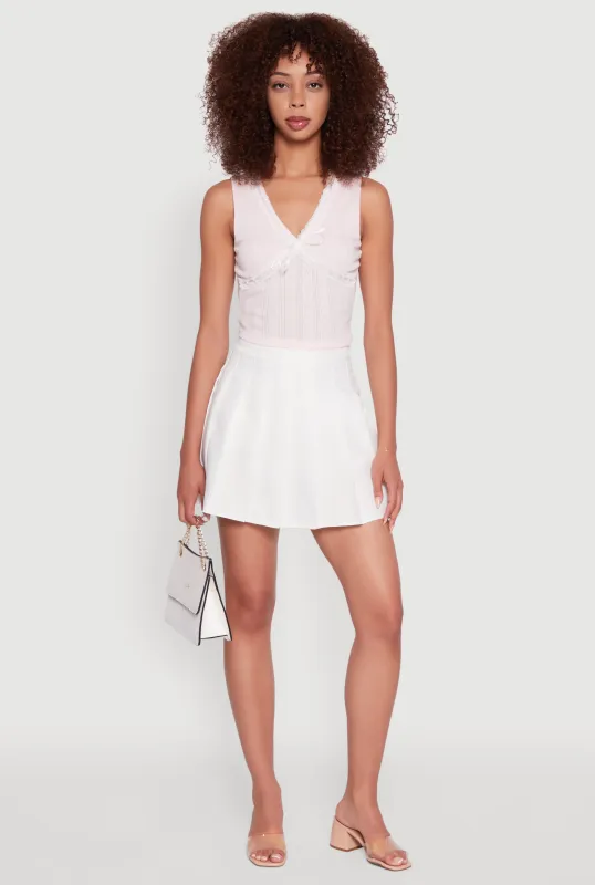 Blashe Ribbon Lace Trim V-Neck Tank Top sold by Rainbow