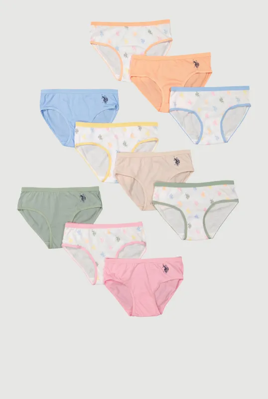 Girls Beverly Hills Polo Club Printed Pattern Underwear 10 Pack sold by Rainbow