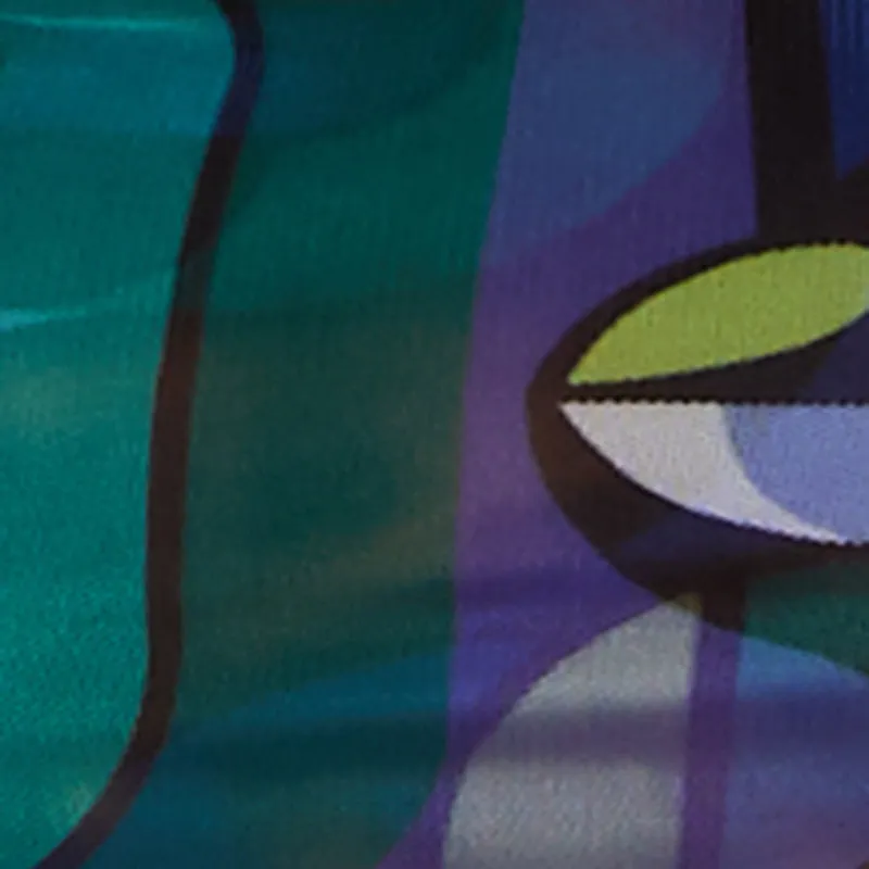 Trendy Mesh Sheer Long Sleeve Crop Top with Printed Pattern sold by Rainbow product image thumbnail 4