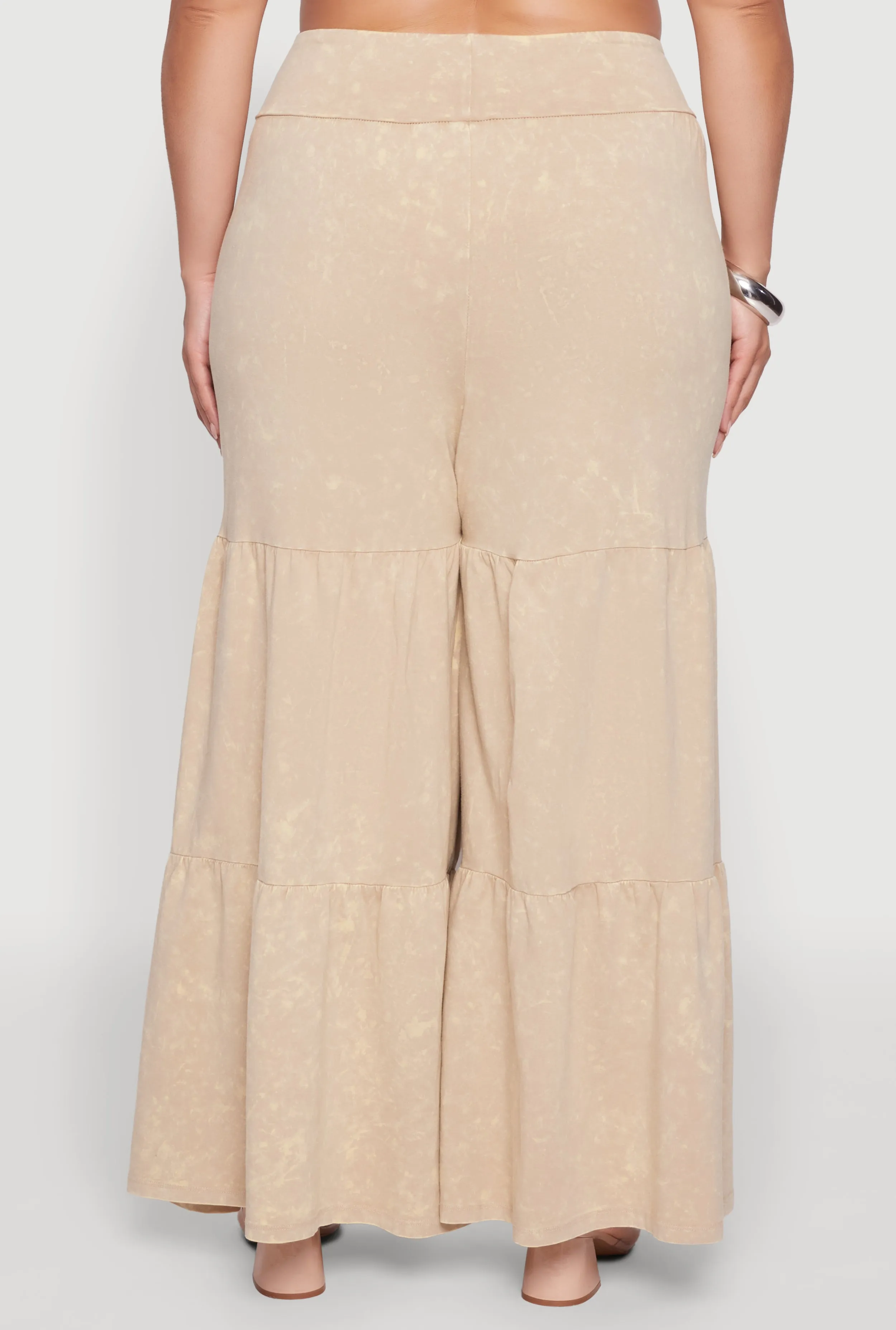 Plus Size Acid Wash Tiered Palazzo Pants sold by Rainbow product image thumbnail 5