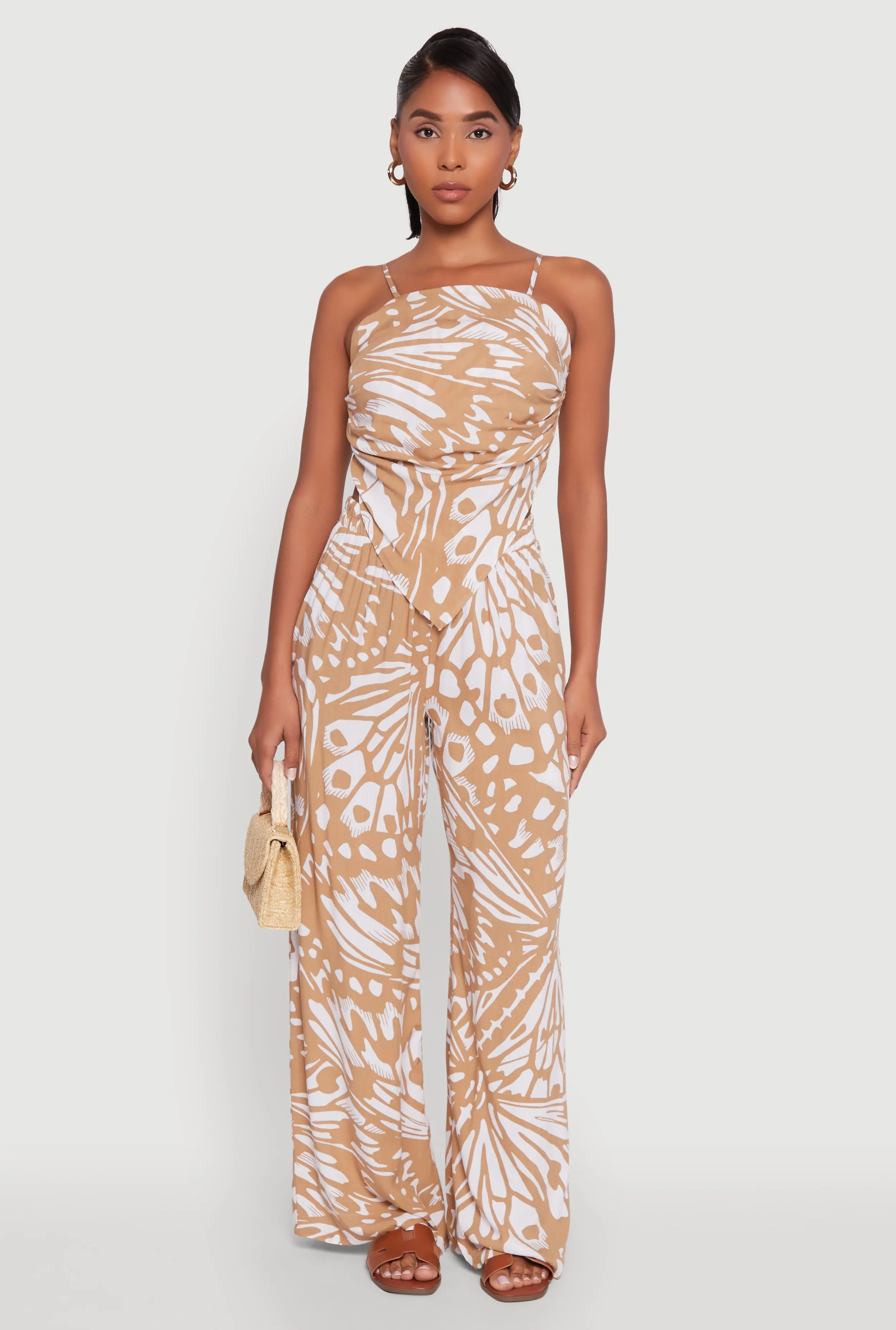 Trendy Abstract Butterfly Print Sleeveless Crop Top sold by Rainbow product image thumbnail 2