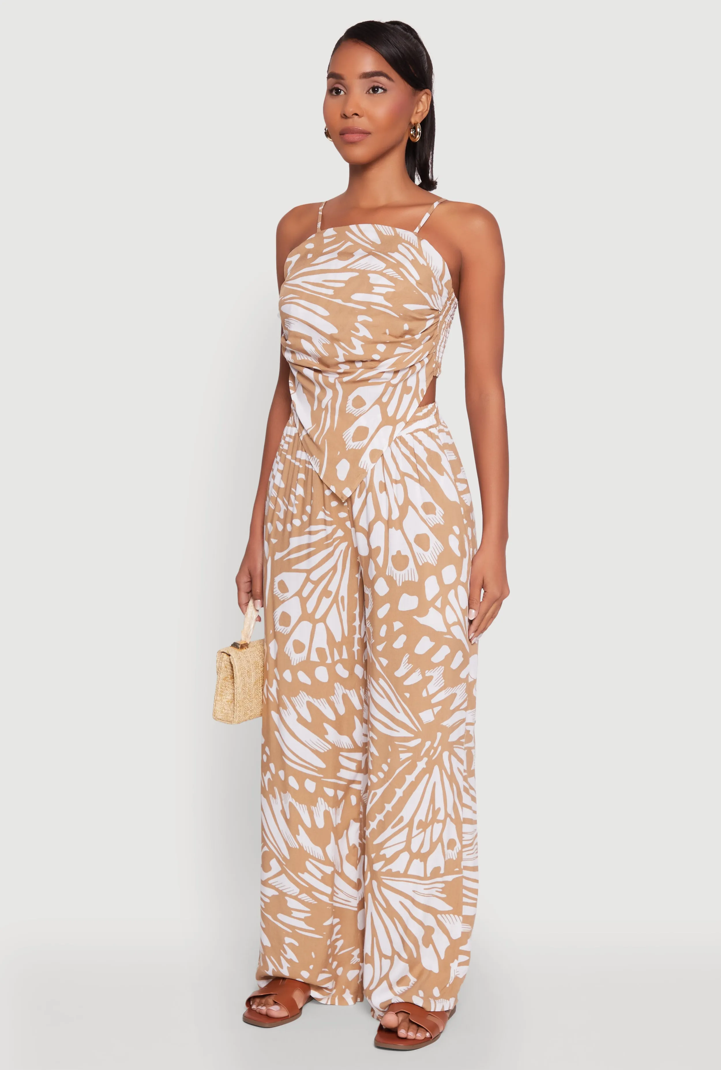 Trendy Abstract Butterfly Print Sleeveless Crop Top sold by Rainbow product image thumbnail 5