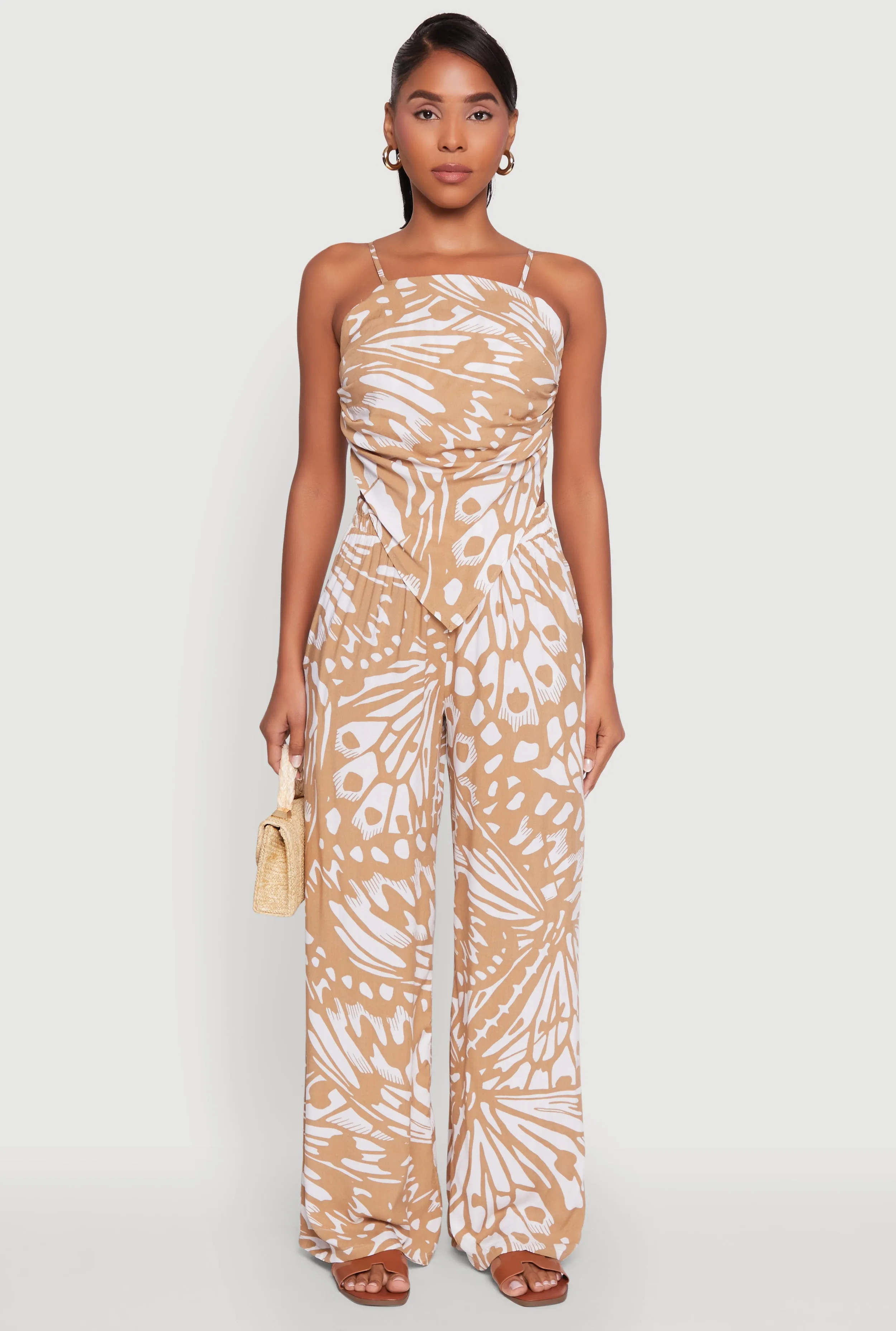 Trendy Abstract Butterfly Print Sleeveless Crop Top sold by Rainbow product image thumbnail 3