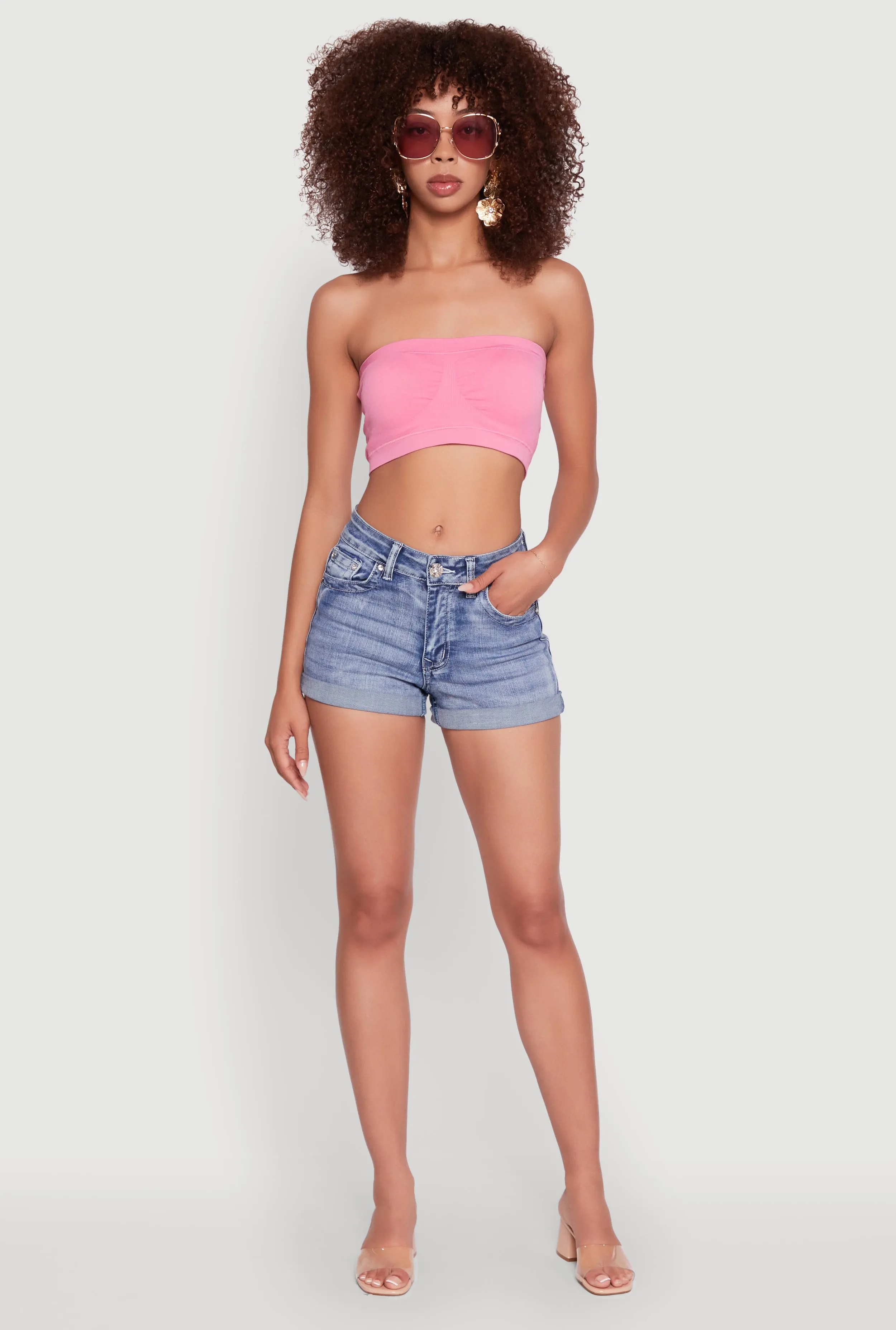 Trendy Seamless Ruched Front Bandeau sold by Rainbow