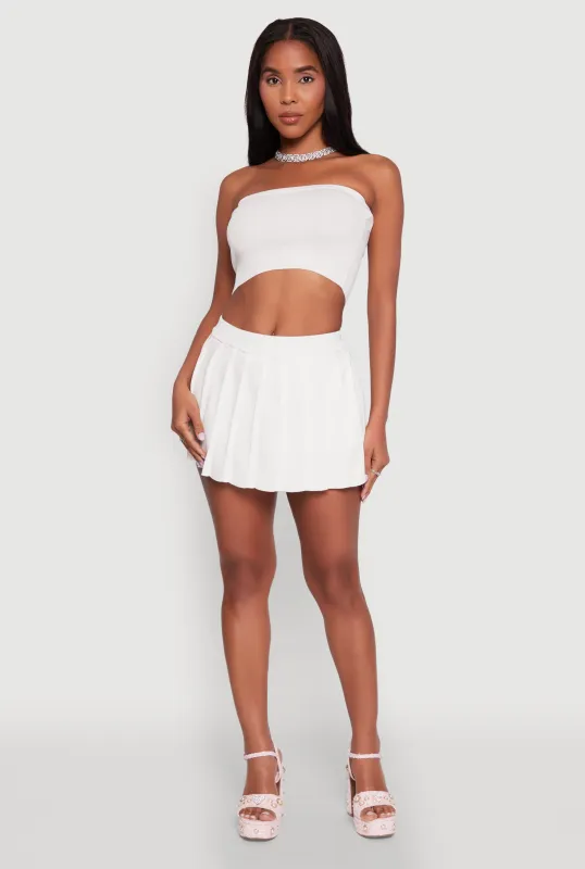 Daisy Rib Knit Pleated Skort sold by Rainbow