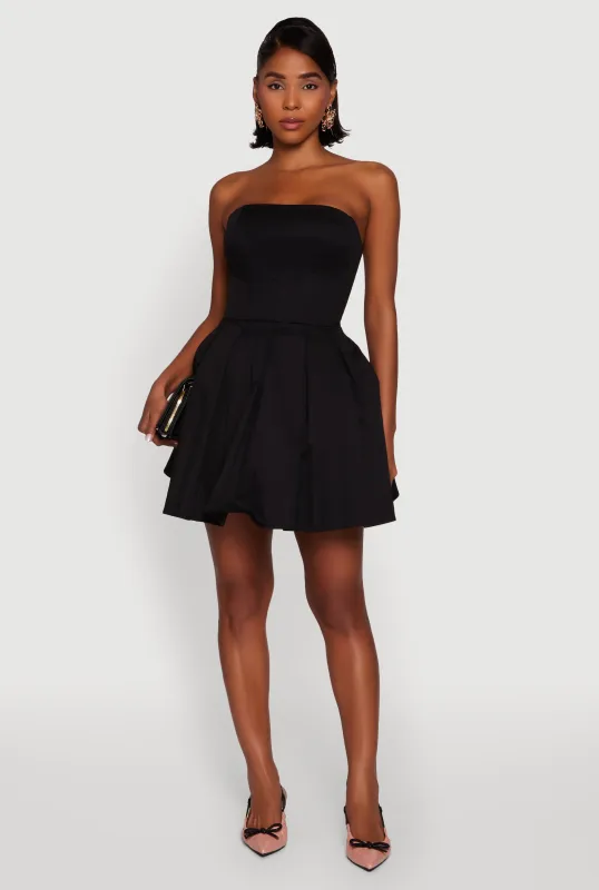 Haute Monde Tulle Lined Strapless Skater Dress sold by Rainbow
