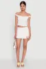 Iris Bow Detail Cropped Off The Shoulder Bustier Top sold by Rainbow