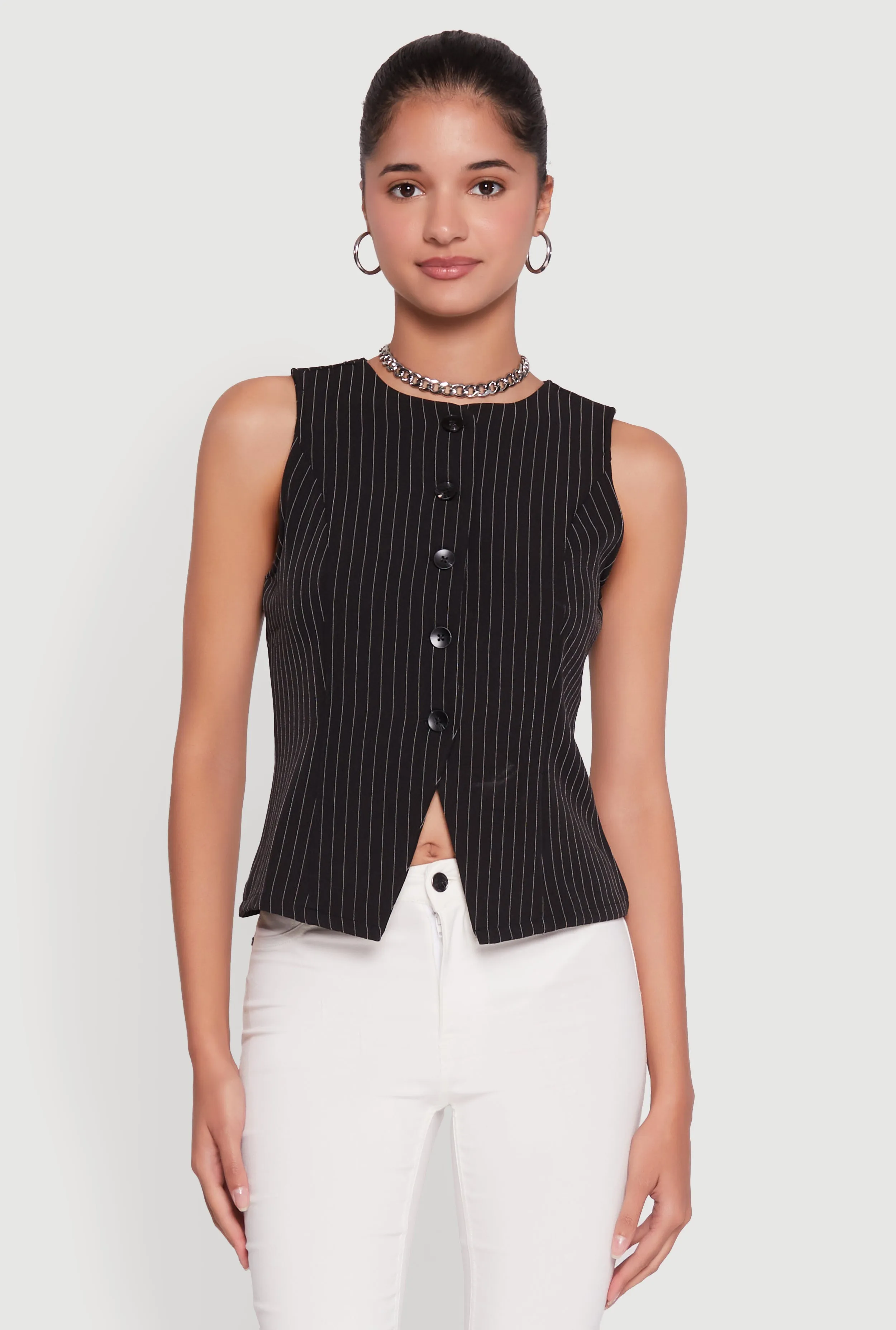 Iris Trendy Pinstripe Button Front Vest sold by Rainbow product image thumbnail 2