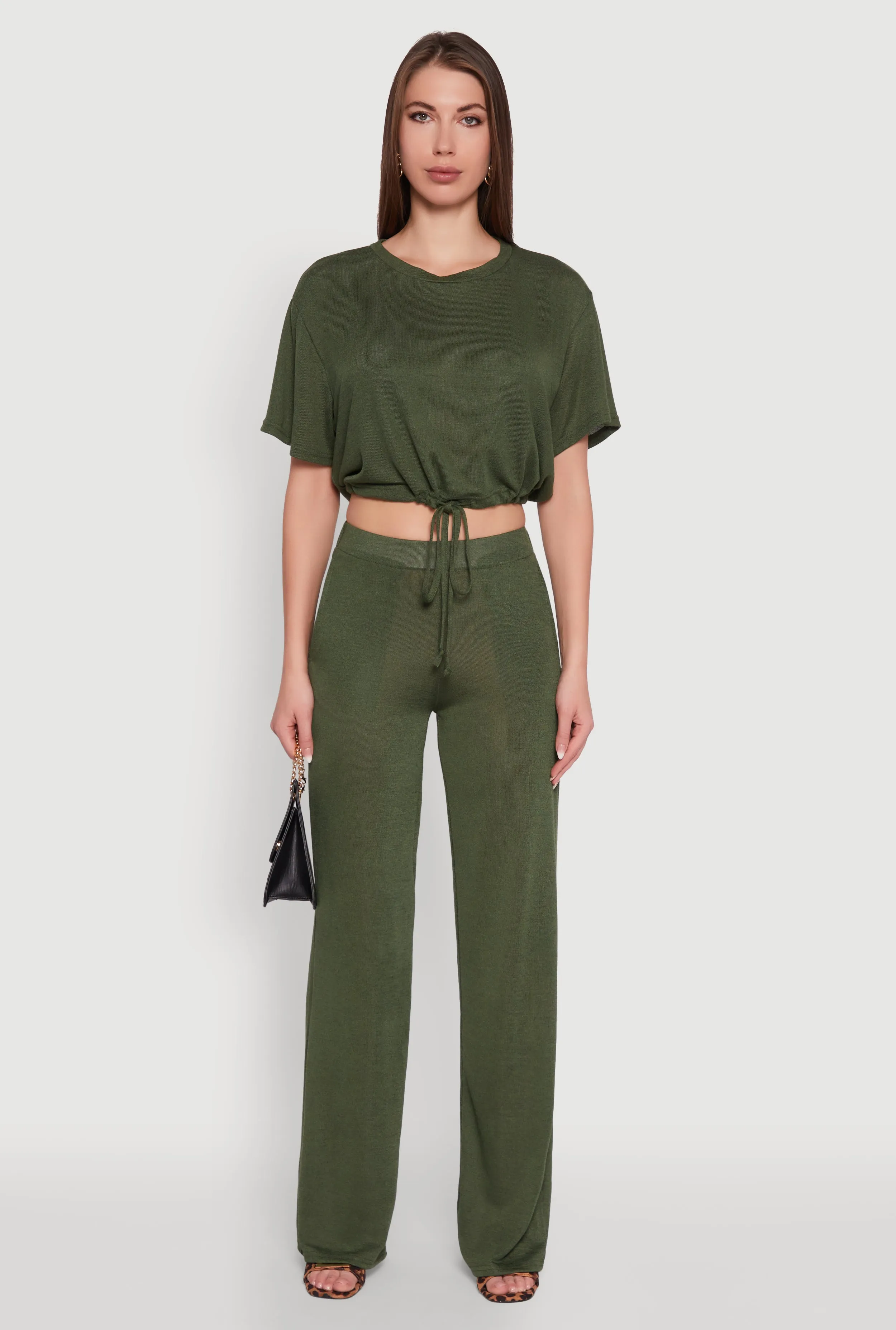 Daisy High Waisted Wide Leg Brushed Knit Pants sold by Rainbow product image thumbnail 2