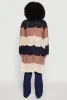 Plus Size Striped Crochet Bell Sleeve Duster sold by Rainbow