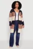 Plus Size Striped Crochet Bell Sleeve Duster sold by Rainbow