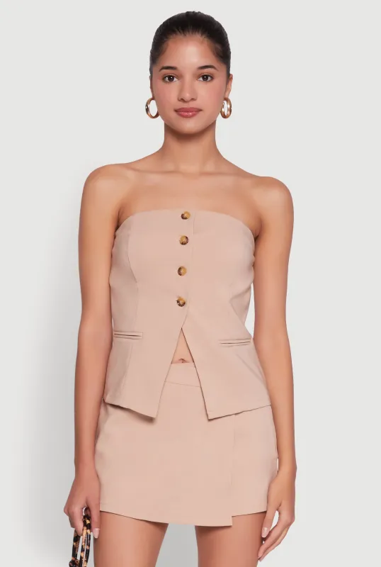 Haute Monde Strapless Blazer Corset Top sold by Rainbow