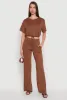 Daisy High Waisted Wide Leg Brushed Knit Pants sold by Rainbow