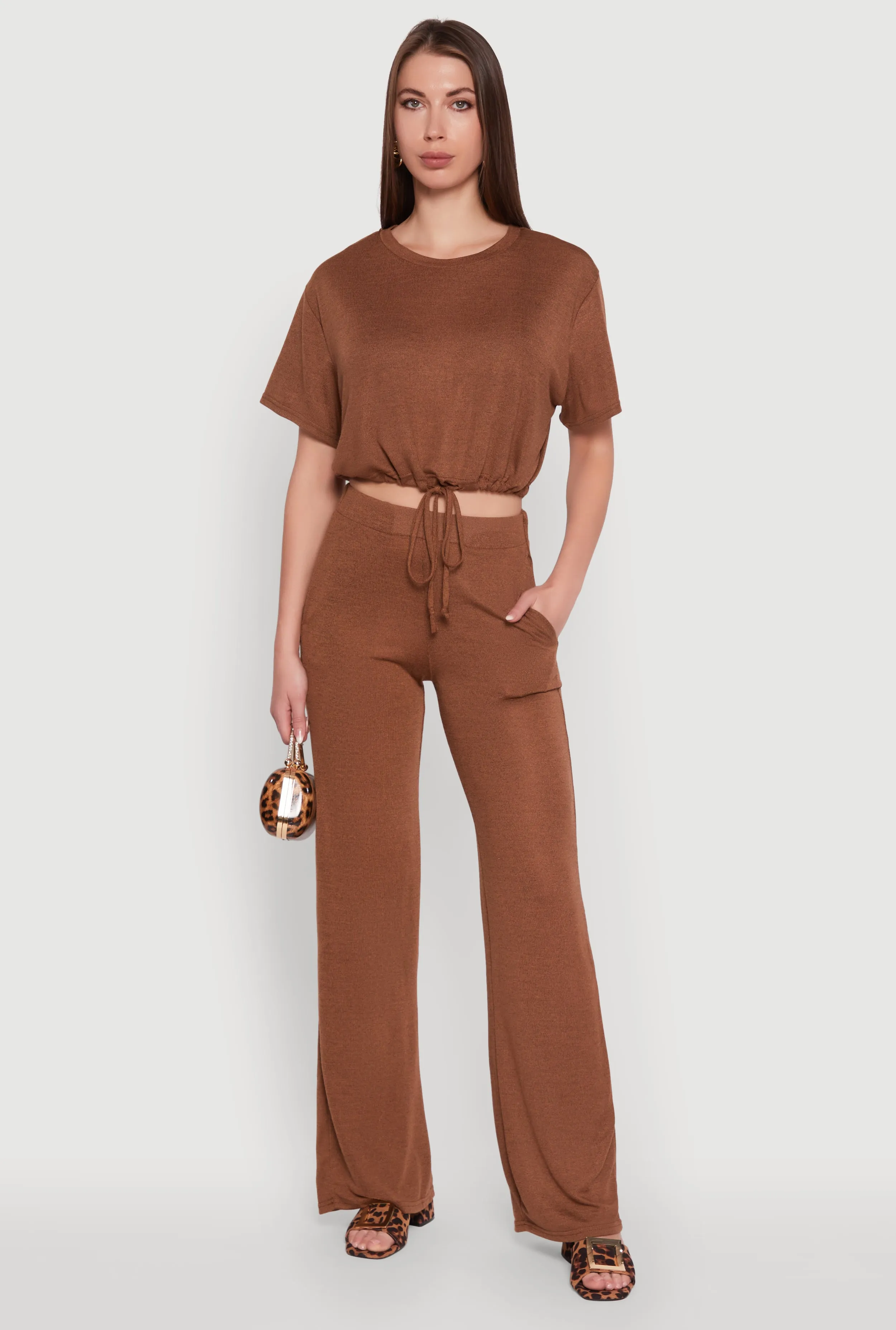 Daisy High Waisted Wide Leg Brushed Knit Pants sold by Rainbow product image thumbnail 2