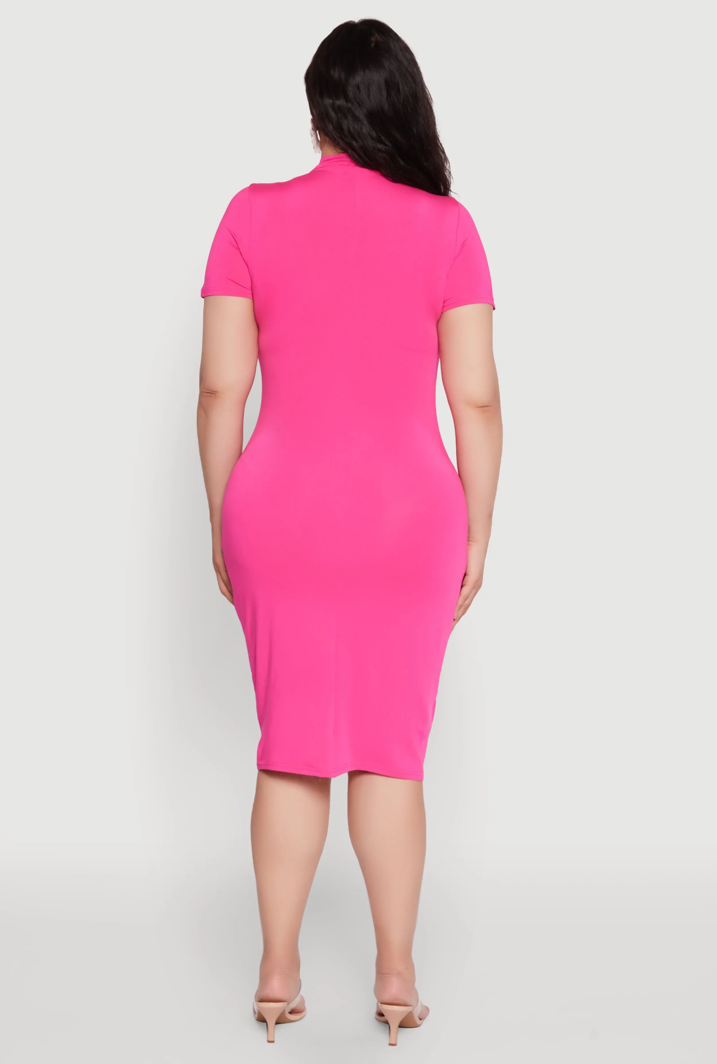 Plus Size Daisy T Shirt Dress with Mock Neck and Short Sleeves sold by Rainbow product image thumbnail 5