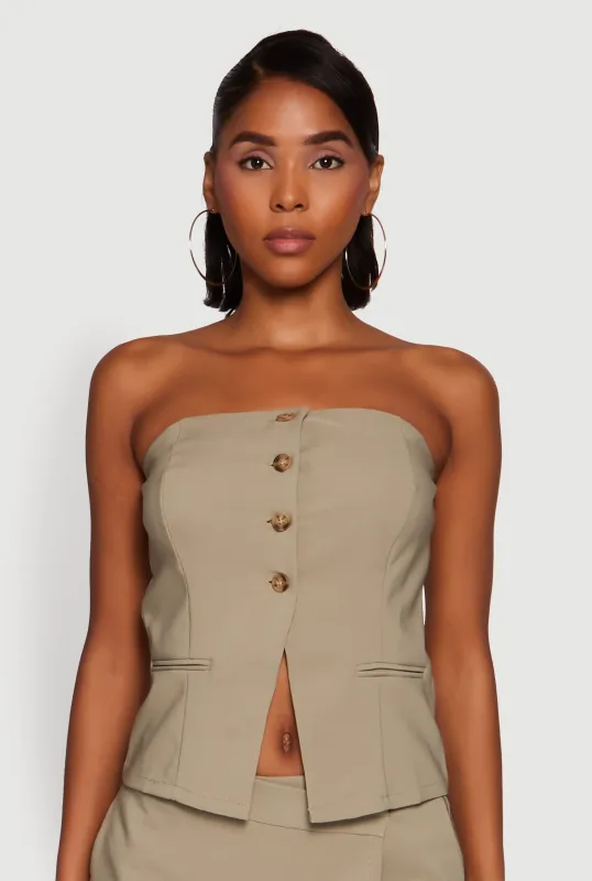 Haute Monde Strapless Blazer Corset Top sold by Rainbow