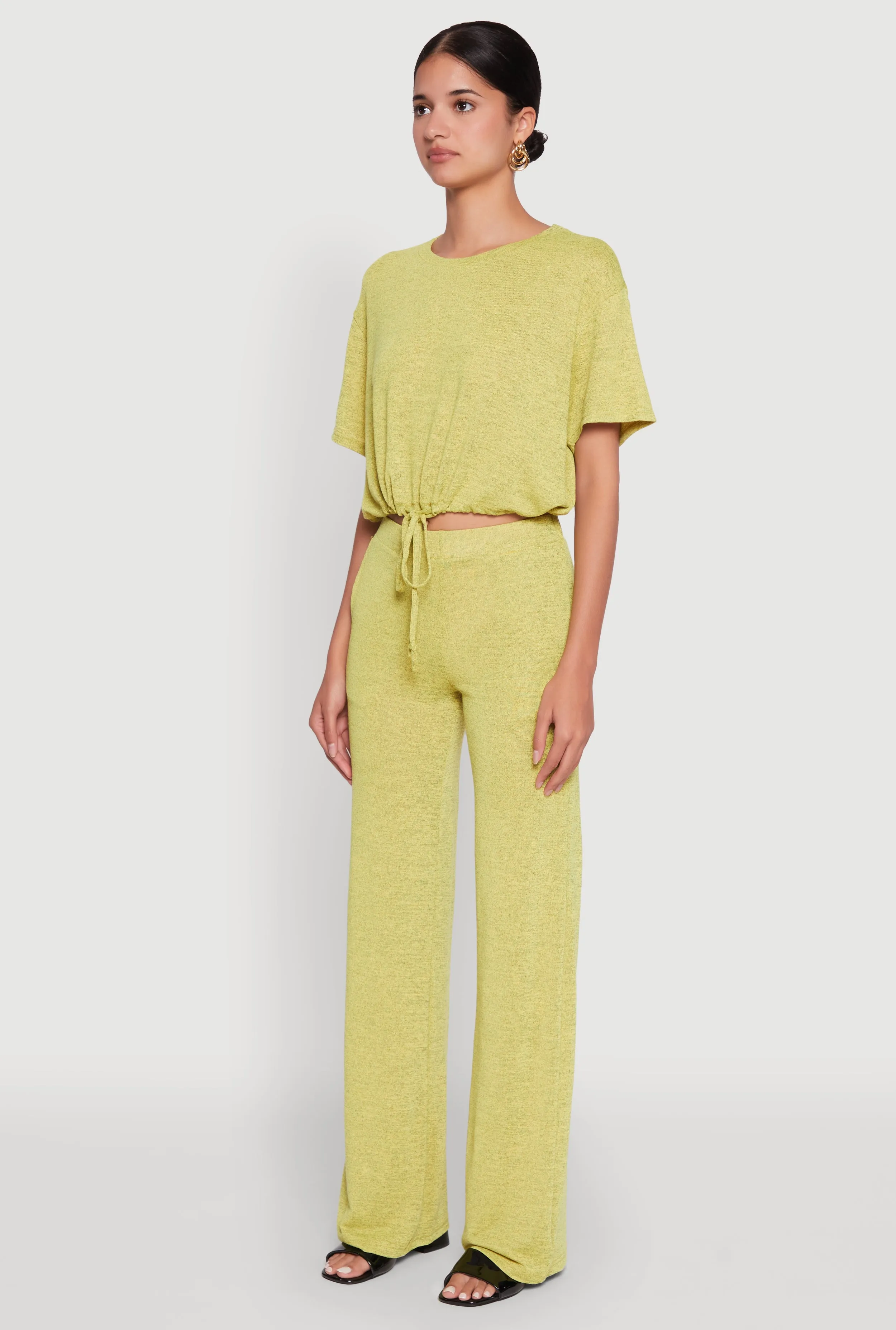 Daisy Drawstring Hem Crew Neck Cropped Tee sold by Rainbow product image thumbnail 5