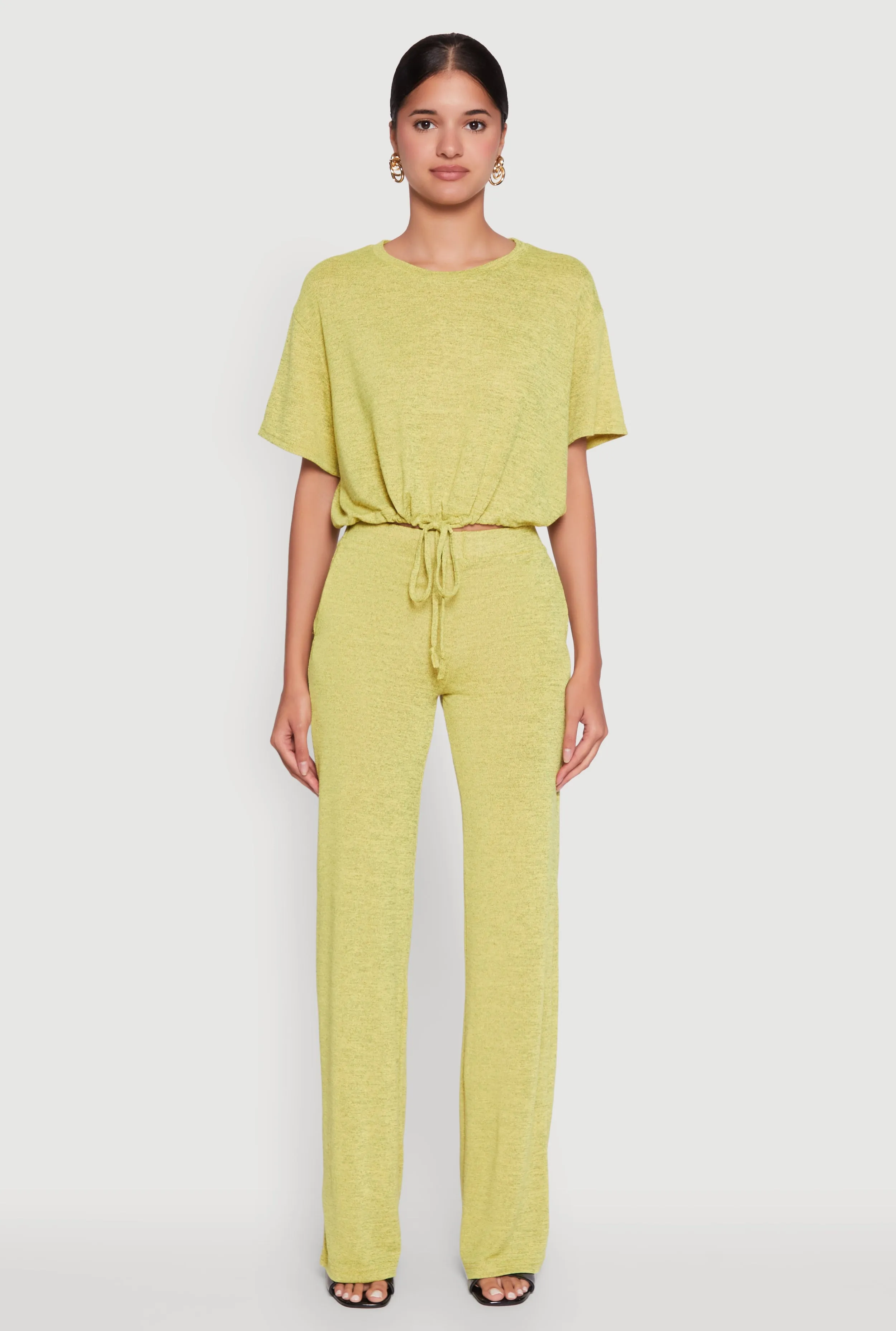 Daisy Drawstring Hem Crew Neck Cropped Tee sold by Rainbow product image thumbnail 3