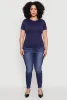 Plus Size Seamless Textured Knit Crew Neck T-Shirt sold by Rainbow
