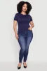 Plus Size Seamless Textured Knit Crew Neck T-Shirt sold by Rainbow