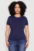 Plus Size Seamless Textured Knit Crew Neck T-Shirt sold by Rainbow