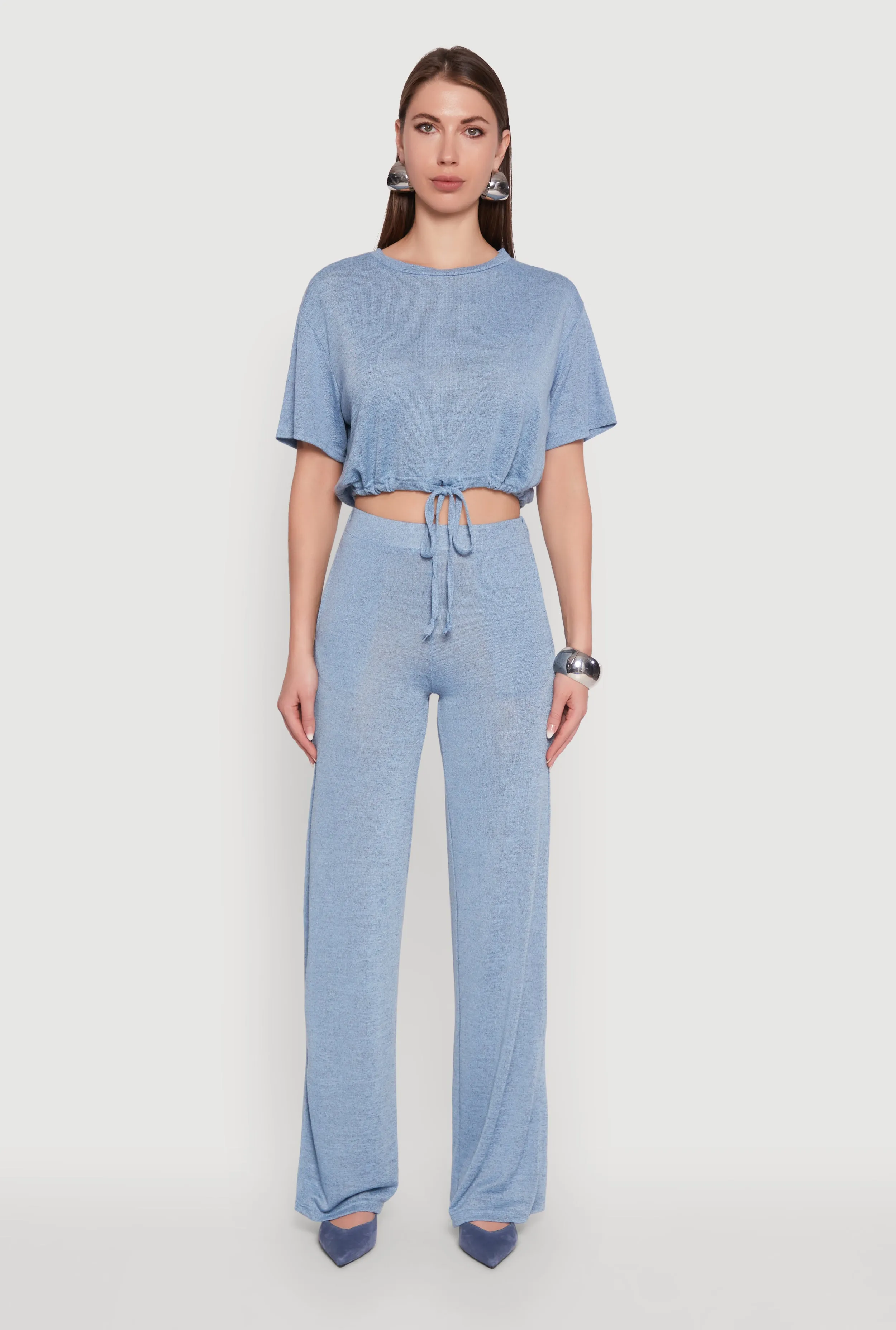 Daisy High Waisted Wide Leg Brushed Knit Pants sold by Rainbow product image thumbnail 2