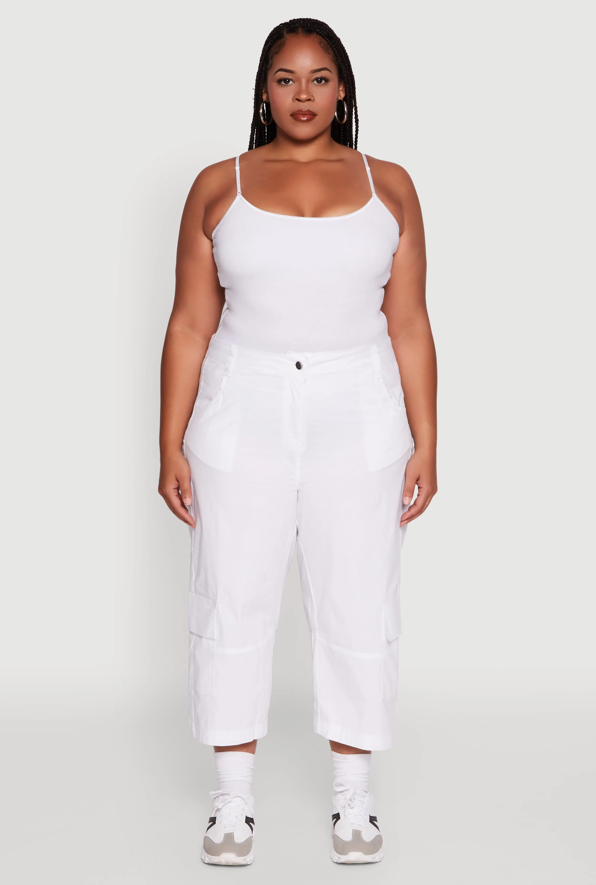 Plus Size Poplin High Waisted Cargo Capris sold by Rainbow product image thumbnail 2