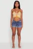 Trendy Crochet Striped Sleeveless Crop Top with Tassel Tie Front sold by Rainbow