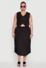 Plus Size Linen V-Neck Cropped Vest sold by Rainbow
