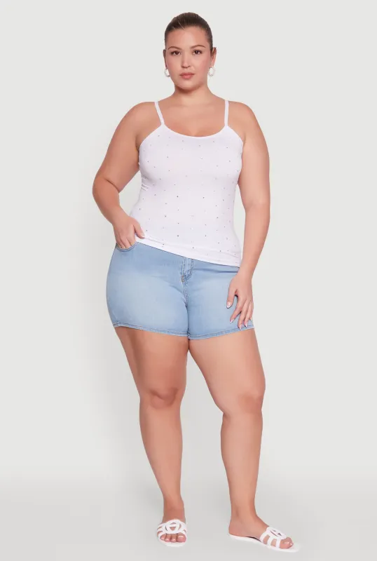 Plus Size Seamless Rhinestone Detail Cami sold by Rainbow