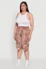 Plus Size Daisy High Waisted Acid Wash Cargo Denim Shorts sold by Rainbow