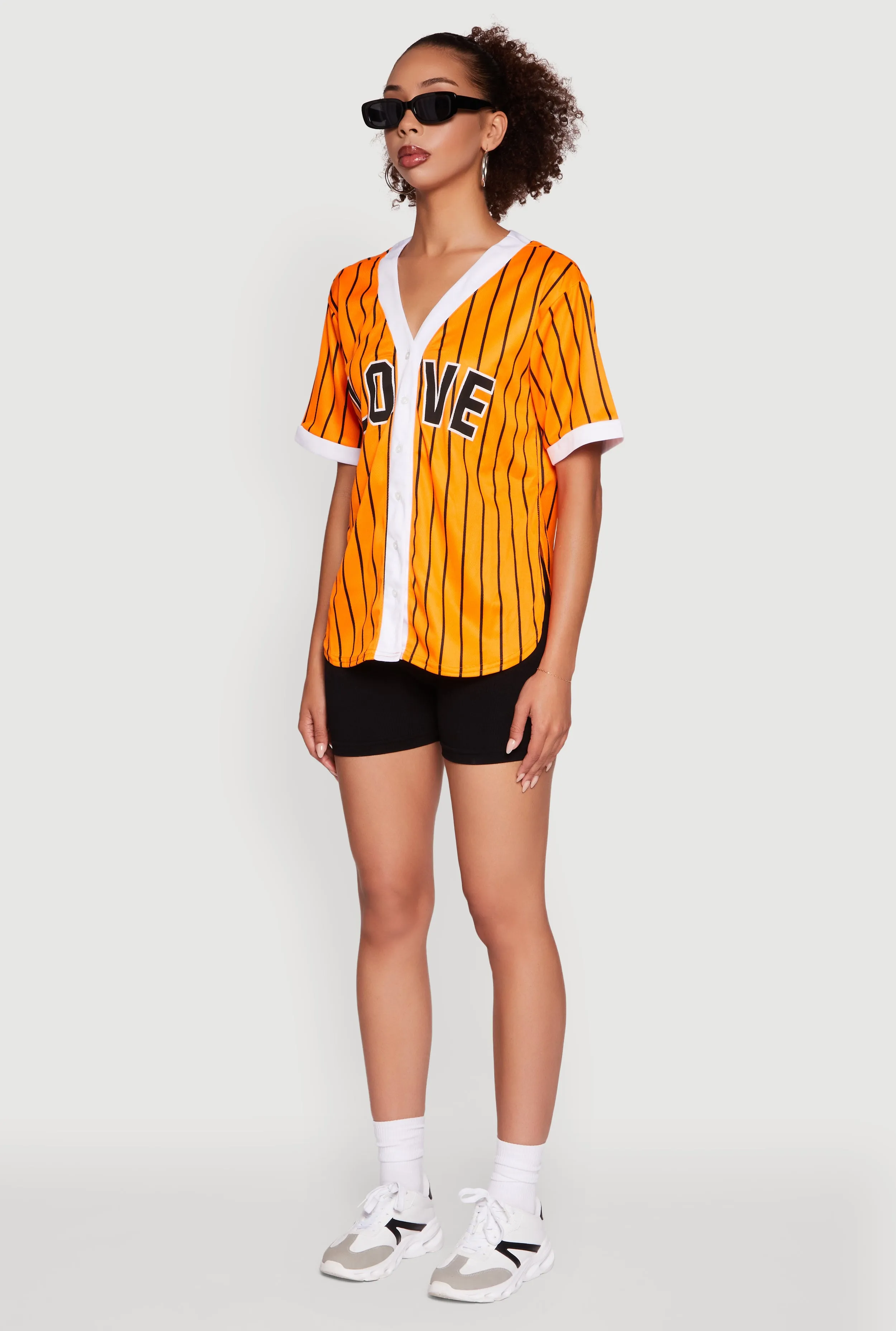 Trendy Striped Love Graphic Baseball Jersey sold by Rainbow product image thumbnail 5