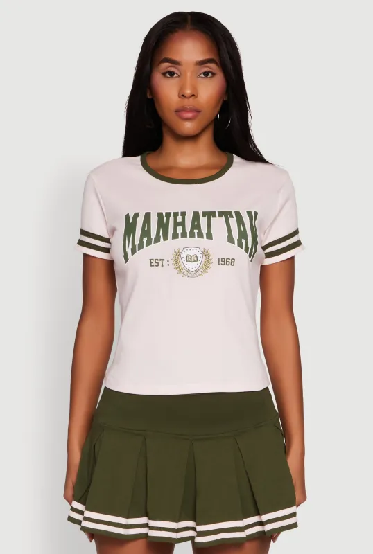 Varsity Stripe Manhattan Graphic Tee sold by Rainbow