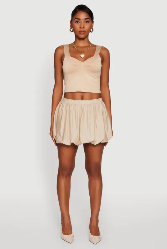 Trendy High Waisted Mini Bubble Hem Skort sold by Rainbow