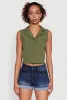 Trendy Button Front Cropped Blazer Vest sold by Rainbow