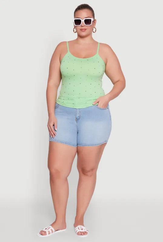 Plus Size Seamless Rhinestone Detail Cami sold by Rainbow
