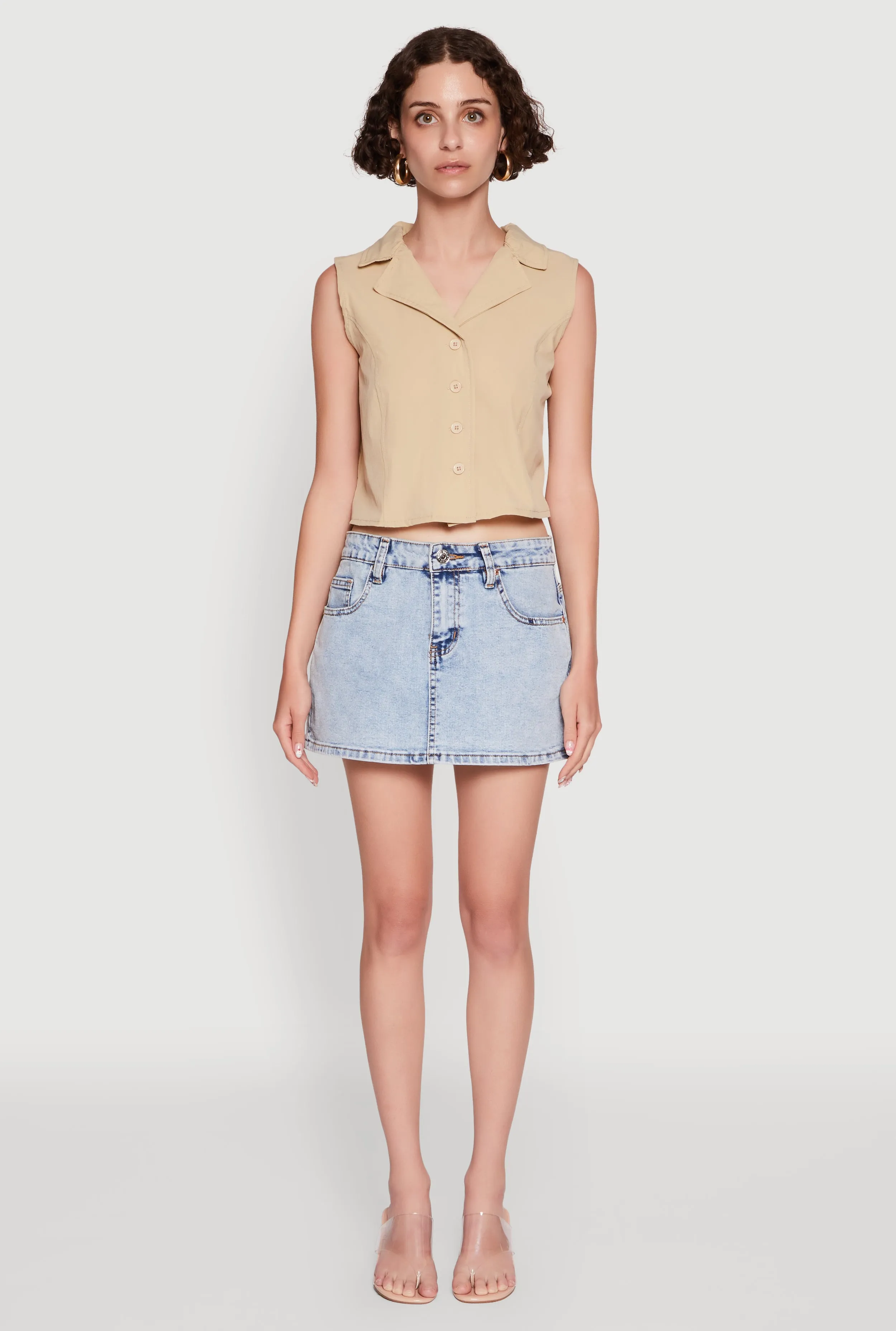 Trendy Button Front Cropped Blazer Vest sold by Rainbow product image thumbnail 3