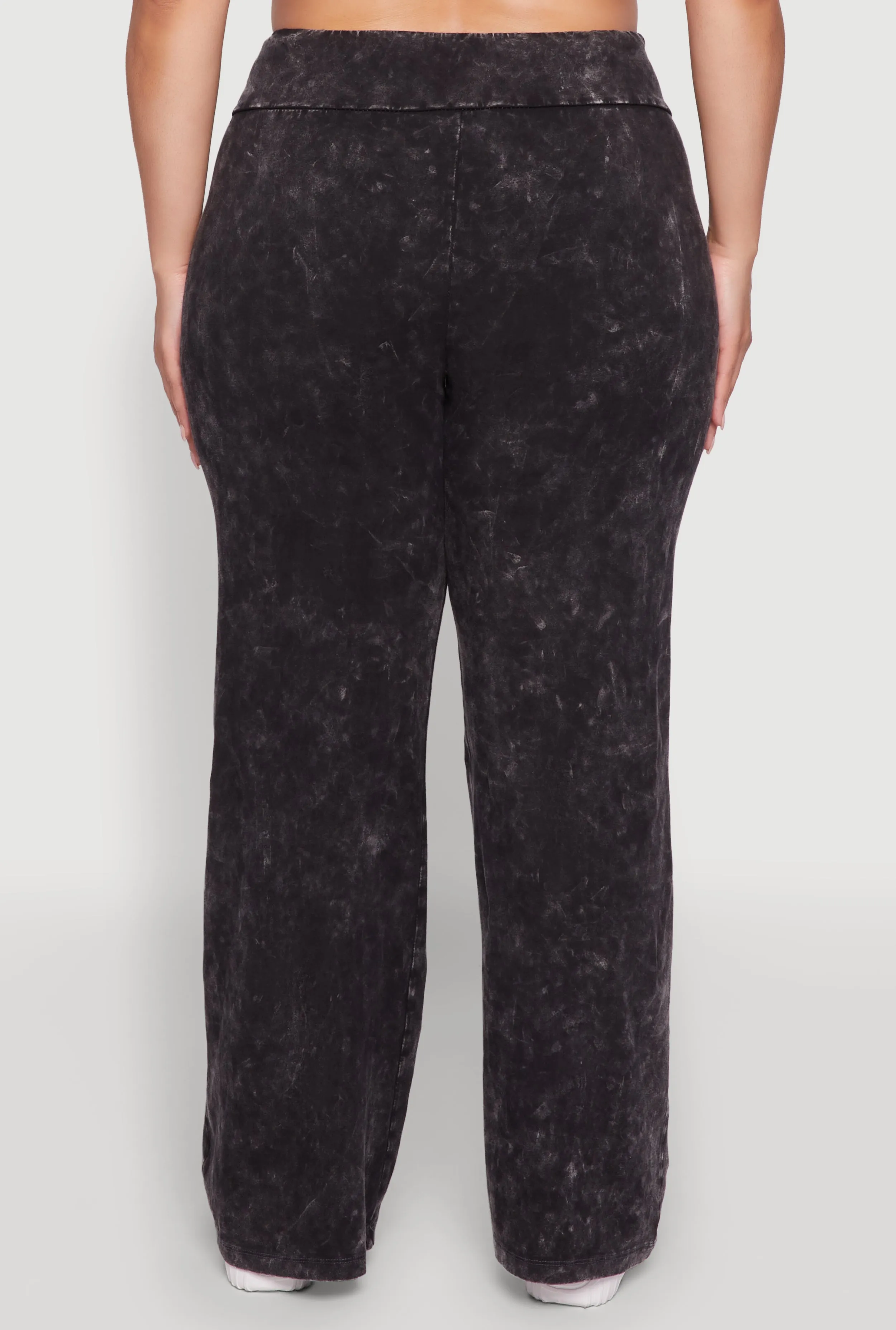 Plus Size Acid Wash Pintuck Wide Leg Pants sold by Rainbow product image thumbnail 5