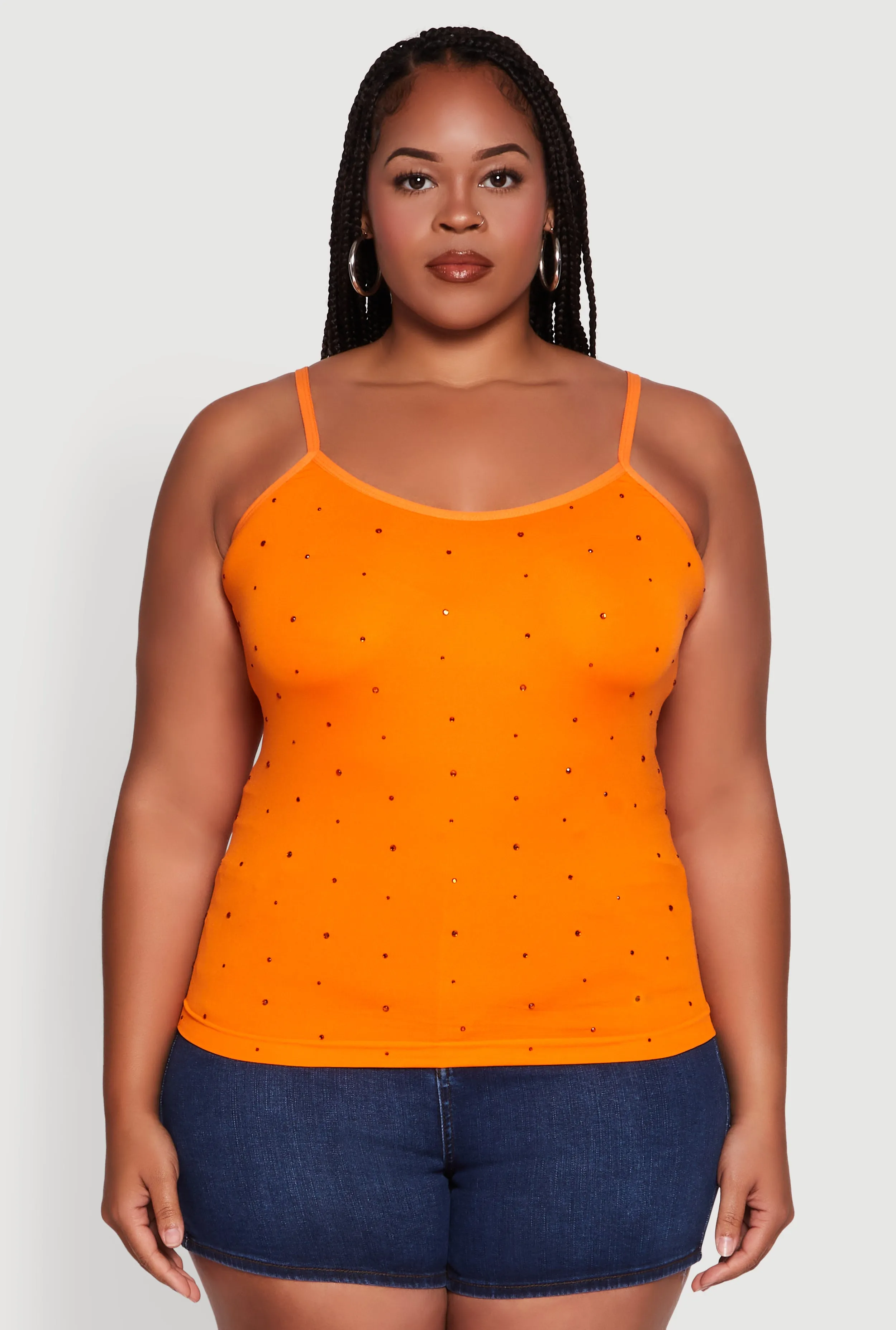 Plus Size Seamless Rhinestone Detail Cami sold by Rainbow product image thumbnail 2