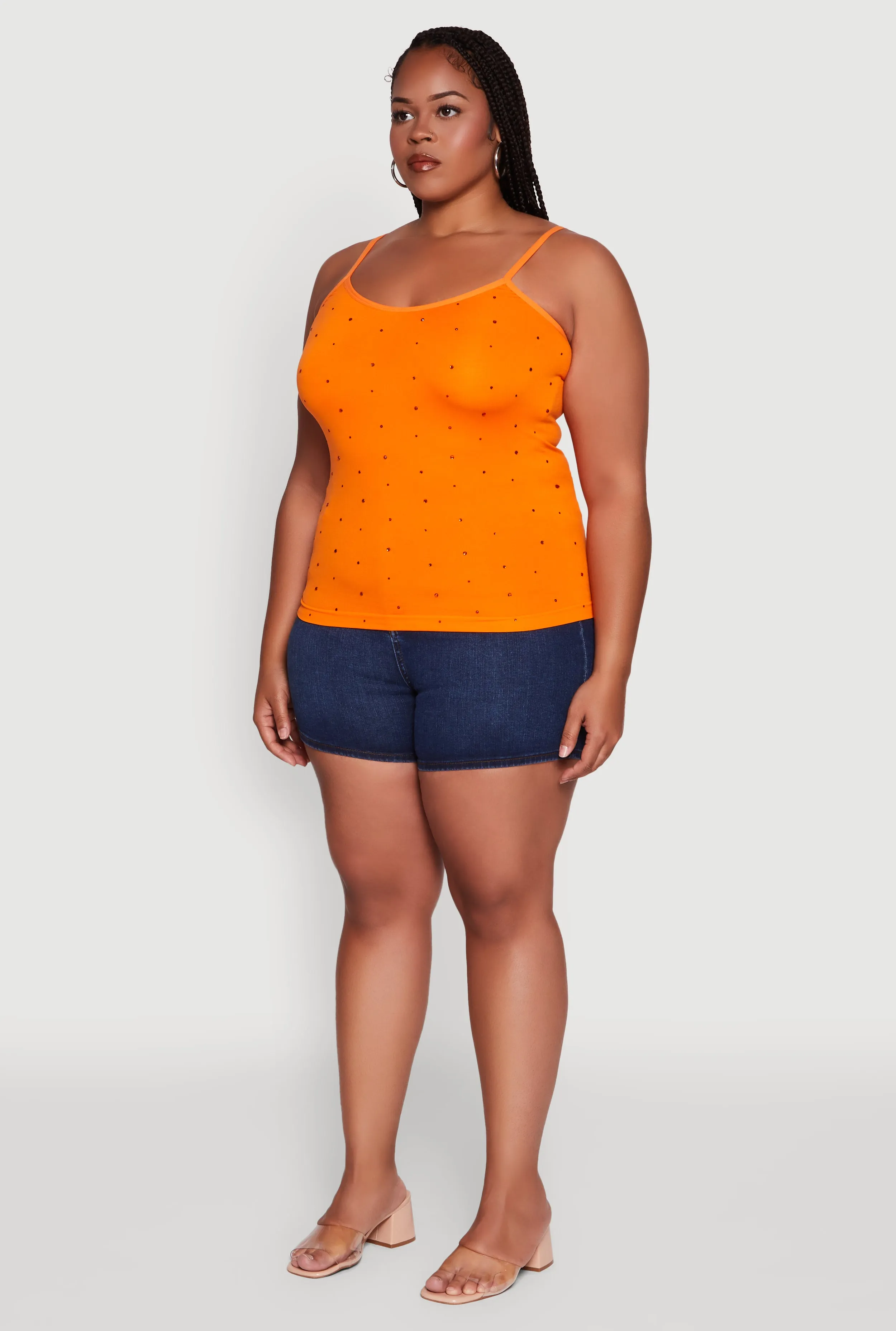 Plus Size Seamless Rhinestone Detail Cami sold by Rainbow product image thumbnail 5