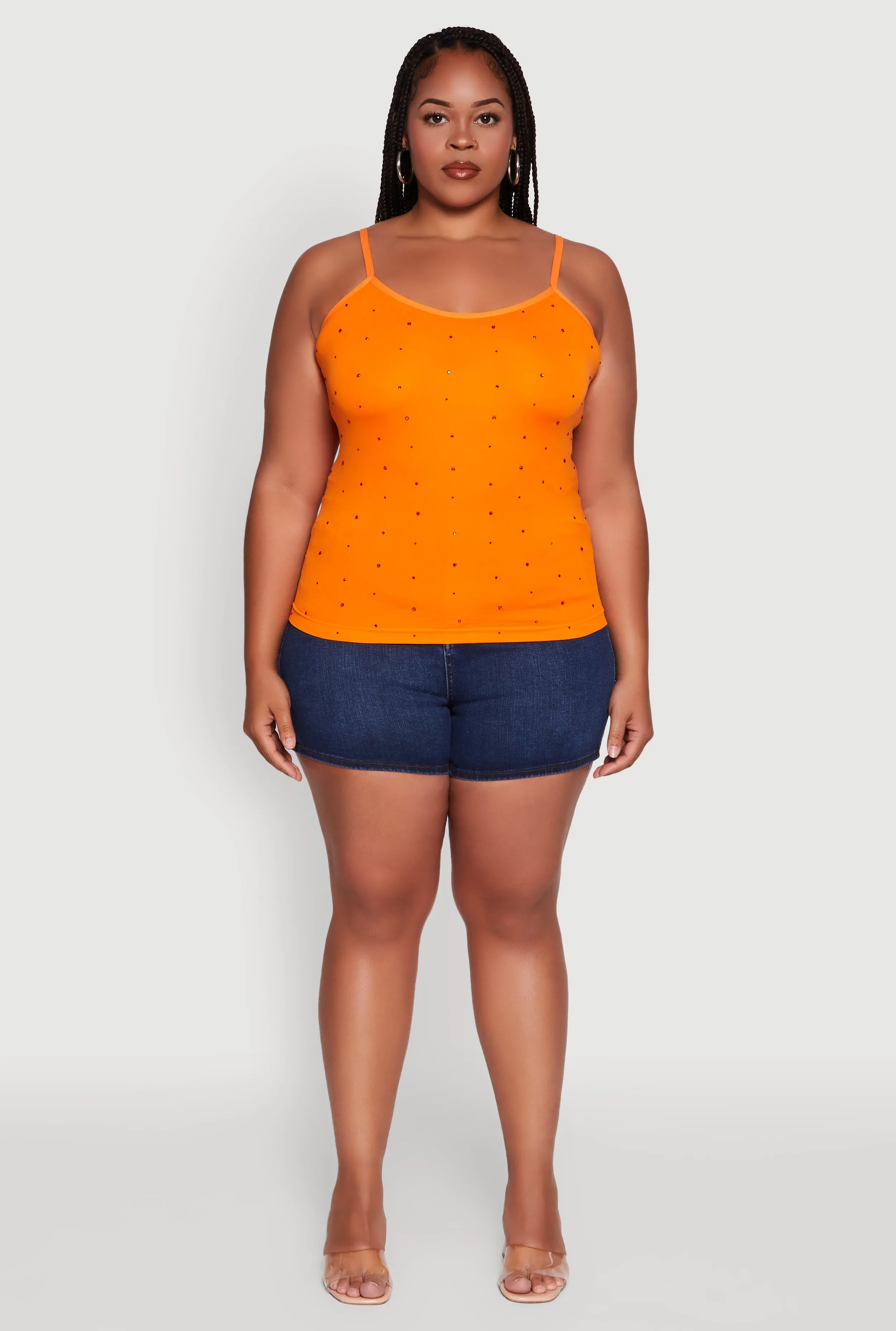 Plus Size Seamless Rhinestone Detail Cami sold by Rainbow product image thumbnail 3