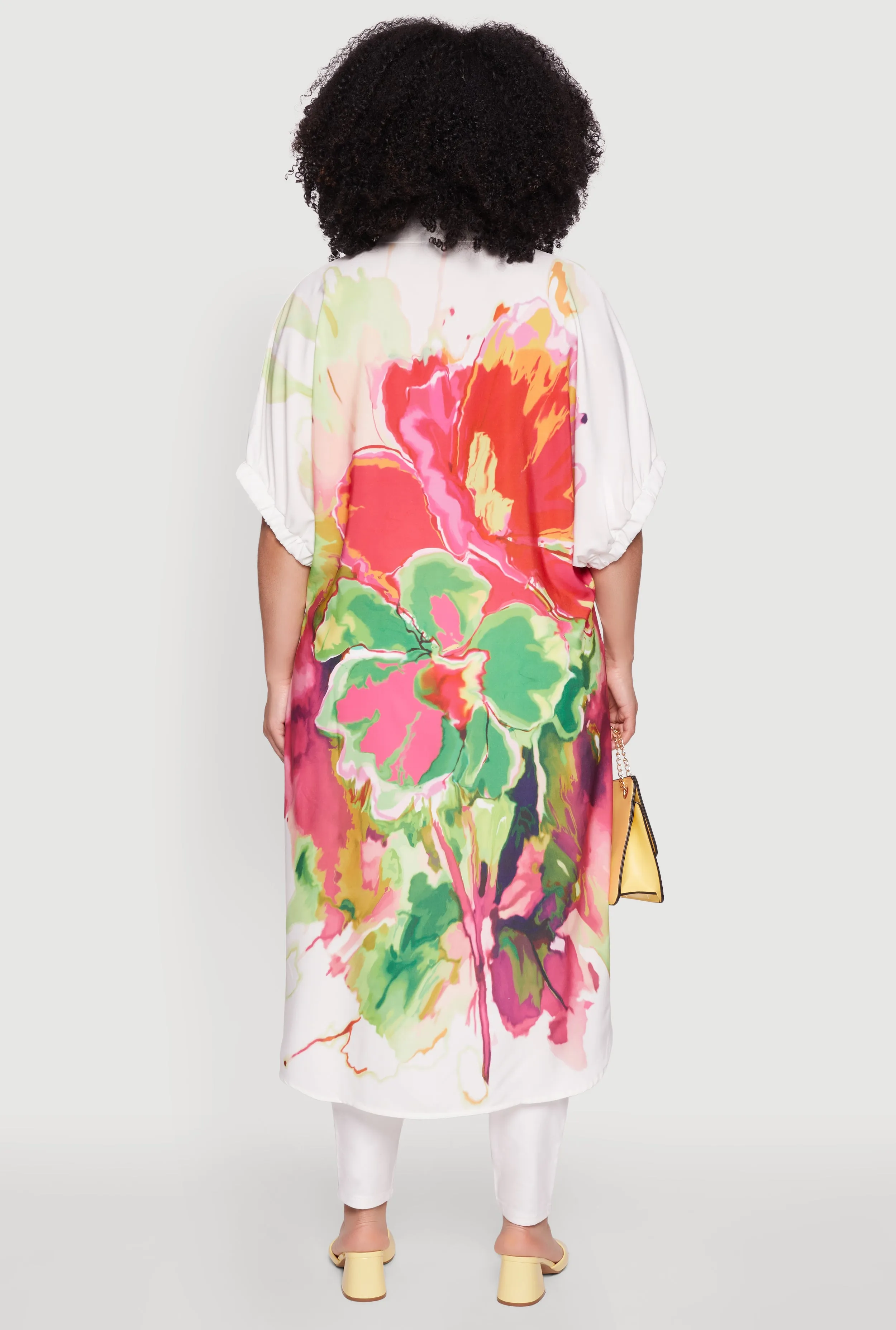 Plus Size Floral Side Slit Maxi Shirt sold by Rainbow product image thumbnail 5