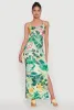 Haute Monde Floral V-Neck Side Slit Dress sold by Rainbow