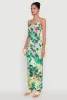 Haute Monde Floral V-Neck Side Slit Dress sold by Rainbow