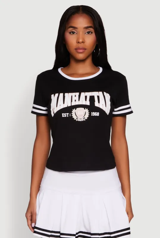 Varsity Stripe Manhattan Graphic Tee sold by Rainbow