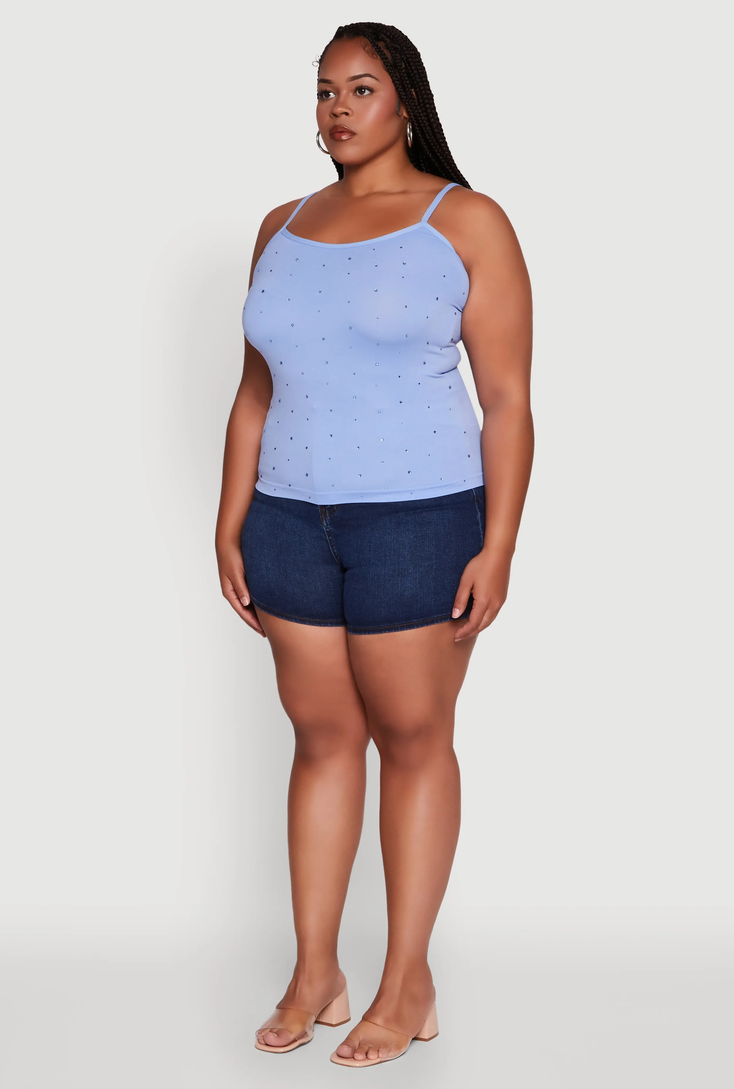 Plus Size Seamless Rhinestone Detail Cami sold by Rainbow product image thumbnail 5