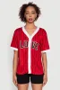 Trendy Striped Love Graphic Baseball Jersey sold by Rainbow