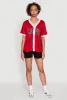 Trendy Striped Love Graphic Baseball Jersey sold by Rainbow