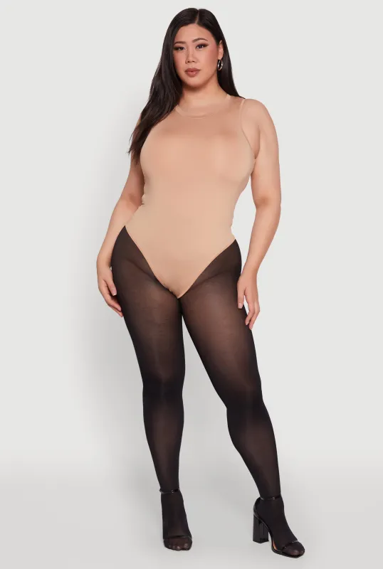 Plus Size Daisy Sleeveless Crew Neck Bodysuit sold by Rainbow